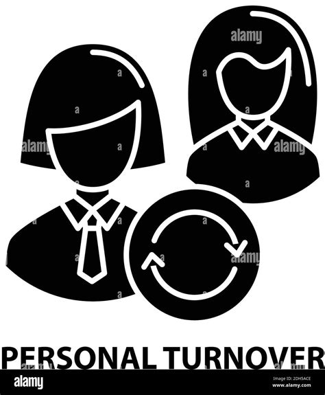 Personal Turnover Icon Black Vector Sign With Editable Strokes