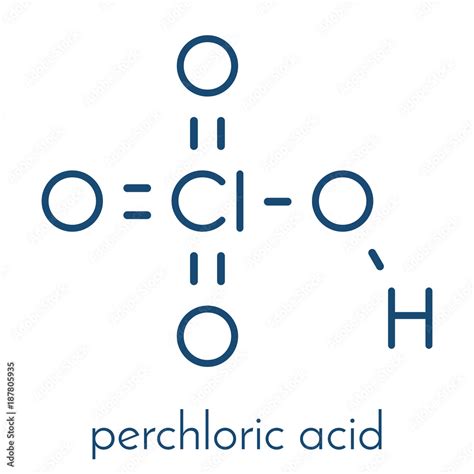 Perchloric Acid Superacid Molecule Skeletal Formula Stock Vector