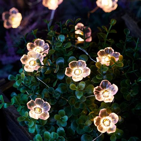 Lights Fun Guirlande Lumineuse De Fleurs Roses Solaires Led Blanc