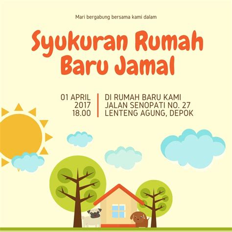 Gratis Contoh Undangan Syukuran Rumah Baru Unik Canva