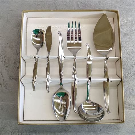 Vintage Set Of Dessert Serving Cutlery 6 Pieces By Oneida