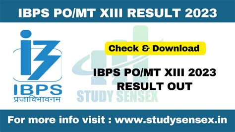 IBPS PO 2023 Result PO MT XIII Exam Study Sensex