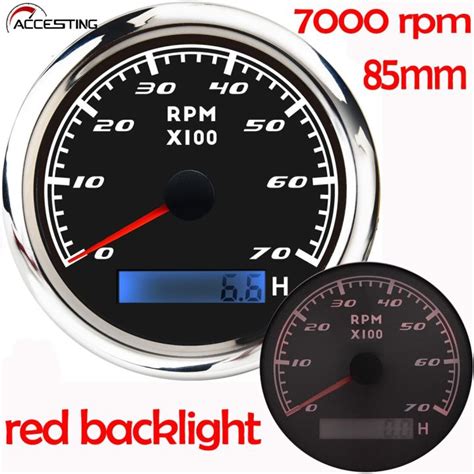 85mm 3000-8000 RPM Tachometer Gauge With Red Backlight 3000rpm 4000rpm ...