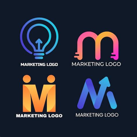 Conjunto De Plantillas De Logotipo De Marketing Degradado Vector Gratis