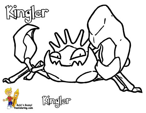 Kingler Pokemon Coloring Page Coloring Pages