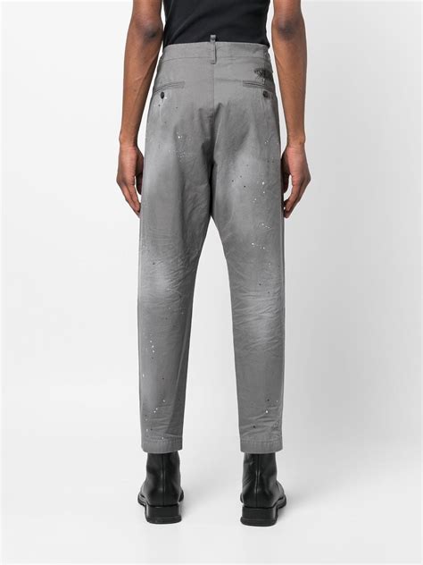 Dsquared Logo Print Straight Leg Trousers Farfetch