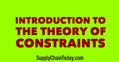 Introduction To Theory Of Constraints Supply Chain Concept