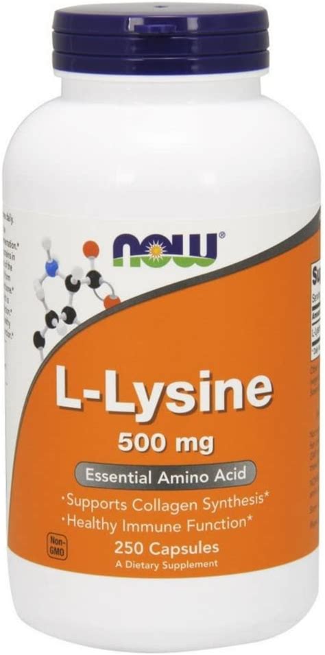 Buy Now Supplements L Lysine 500 Mg Essential Amino Acid Supports Collagen Synthesis