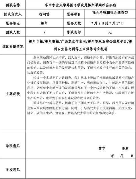 2010年暑期社会实践活动优秀团队申报表word文档在线阅读与下载无忧文档