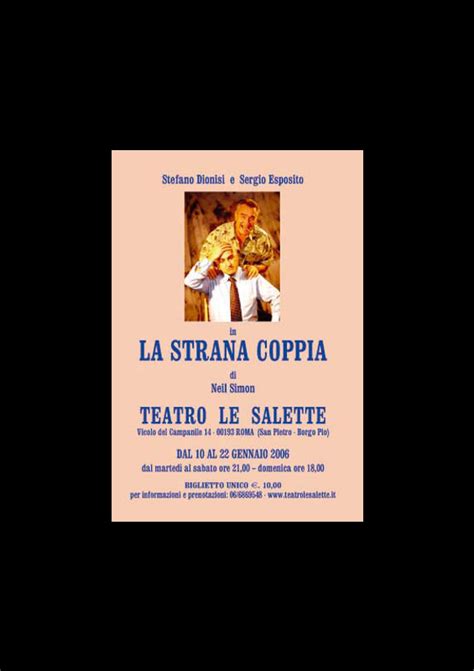 LA STRANA COPPIA Teatro Le Salette