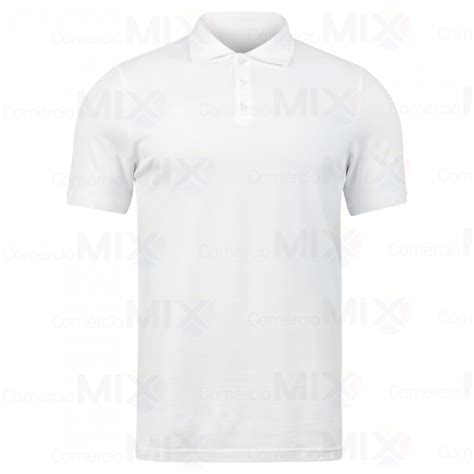 Camiseta Polo Branca 100 Poliéster Para Sublimação