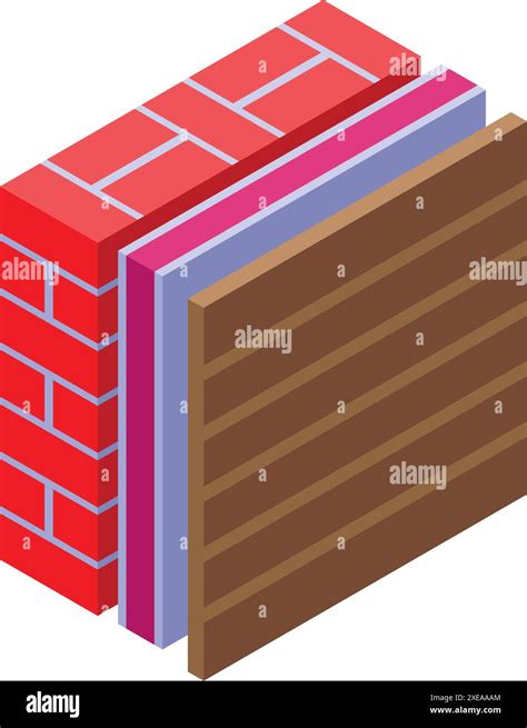 Isometric Icon Illustrating The Different Layers Of An External Thermal