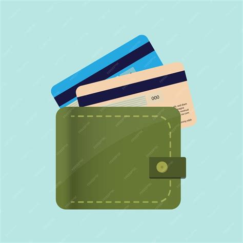 Premium Vector Wallet With Credit Card Illustration