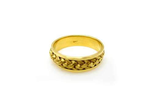 18K Yellow Gold Rope Design Ring - G&G Jewellery