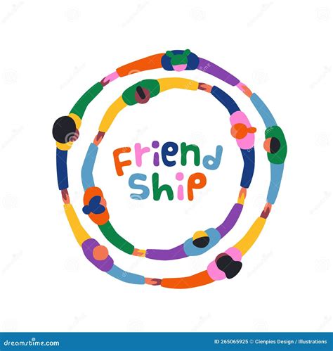 Friendship Diverse People Friend Circle Round Stock Vector