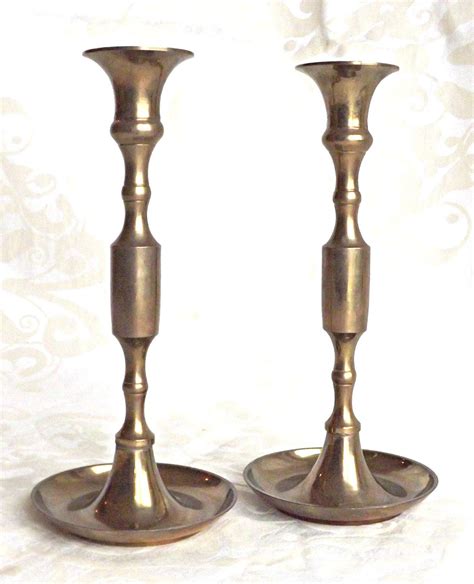 Brass Candle Holders Retro Brass Solid Brass Candlestick Holders Retro Chic Cottage Decor