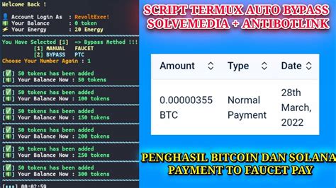 Script Termux Auto Bypass Solvemedia Antibotlink Penghasil Bitcoin