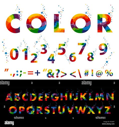 Vector Of Stylized Colorful Font And Alphabet Stock Vector Image Art