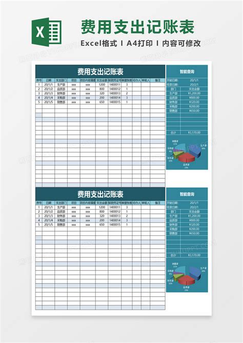 费用支出记账表excel模板下载熊猫办公