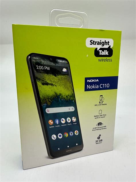 New Sealed Straight Talk Nokia C110 32GB Grey Prepaid Smartphone