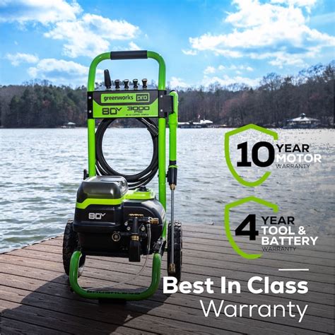 Greenworks Pro 3000 Psi 2 Gpm Gallons Cold Water Battery Pressure Washer 8 Ah Battery And