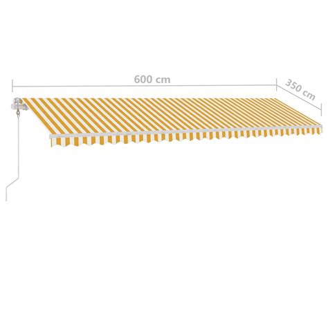 Automatische Markise Mit Led Windsensor X Cm Gelb Wei Weddig