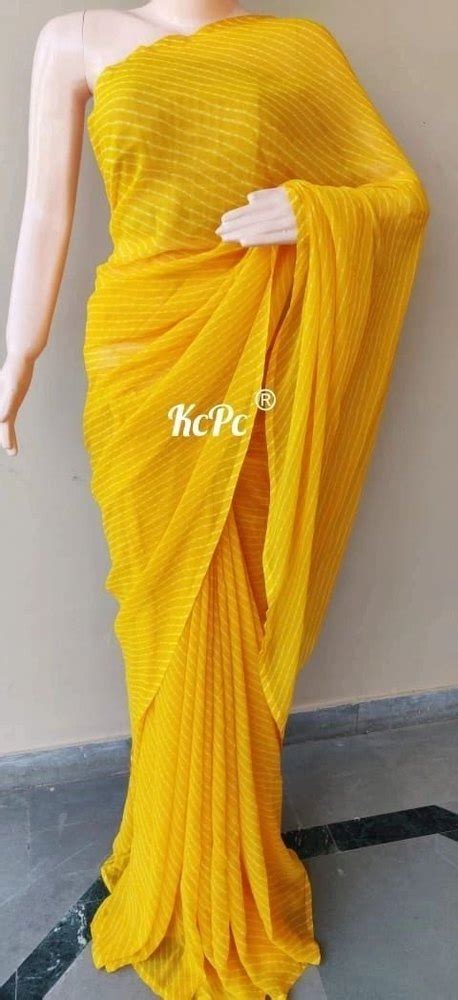 Jodhpuri Mothda Leheriya Georgette Sarees With Blouse Kcpc Nr At Rs