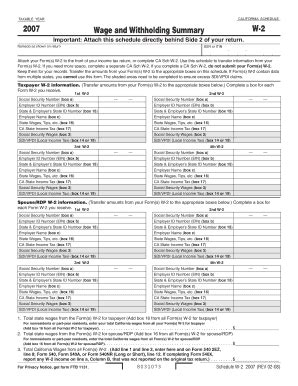 Fillable Online Ftb Ca Calfornia Ftb Wage And Withholding Summary Form