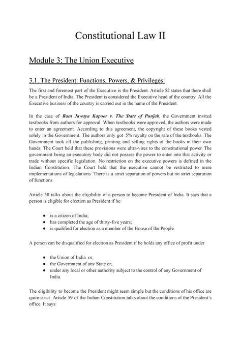 Constitutional Law Module 3 Constitutional Law Ii Module 3 The