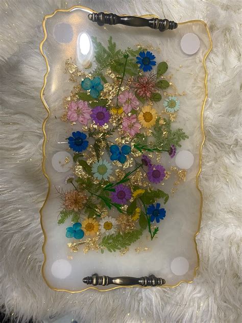 Spring Flowers Resin Tray Etsy