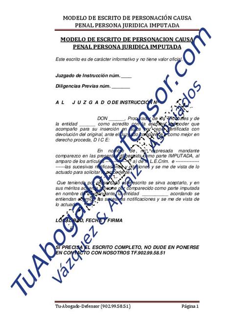 Personación de Abogado Laboral Escrito Jurídico Fácil