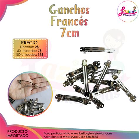 Ganchos Franc S Cm Lazitos Y Lentejuelas