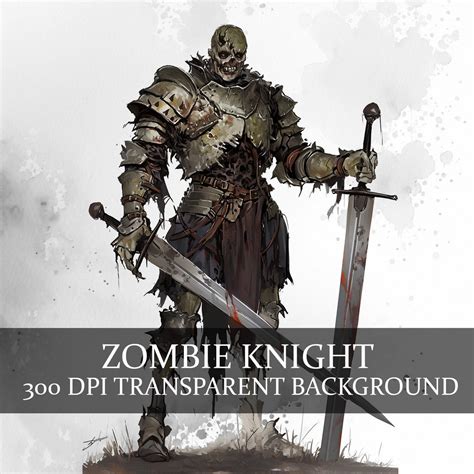 22 Zombie Medieval Knight Clipart Png, Undead Fantasy Knight Clipart ...