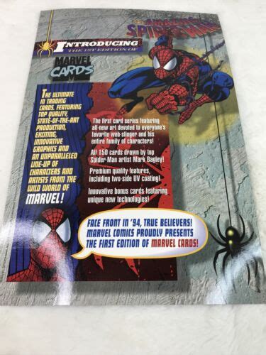 1994 Marvel Cards 1st Edition The Amazing Spider Man 9 Card Uncut Promo