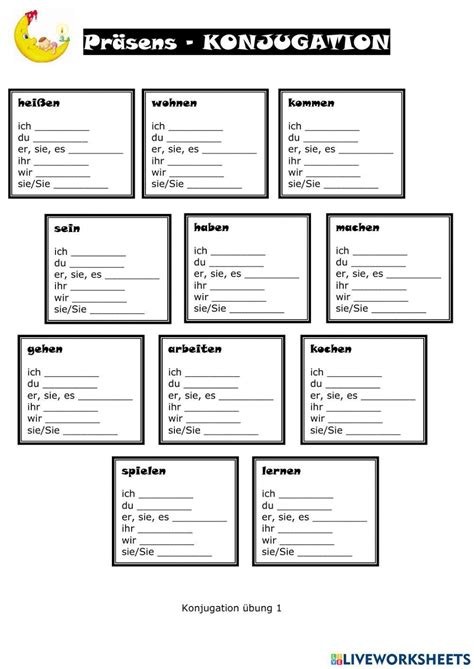 Verben Konjugation Online Exercise Live Worksheets