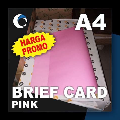 Jual Kertas Bc Brief Card Pink 160 Gsm Uk A4 21 Cm X 297 100