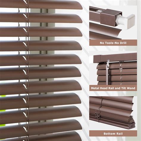 Snapklik.com : No Tools No Drill 1" Vinyl Mini Blinds, Cordless Blinds