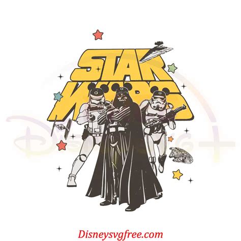 Retro Disney Star Wars Funny Darth Vader Stormtrooper Svg