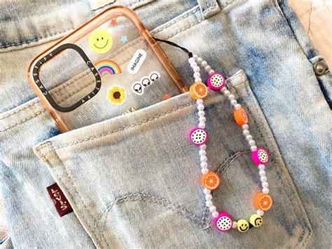 Phone Charm Rainbow Phone Chain Strap Name Phone Lanyard Fruit Salad