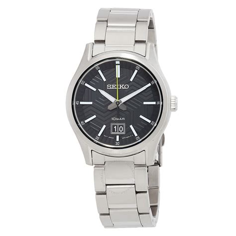 Seiko Quartz Black Dial Men S Watch Sur Watches