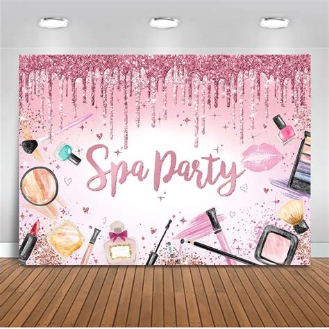 Mocsicka Spa Party Backdrop Girl Spa Party Decorations Background