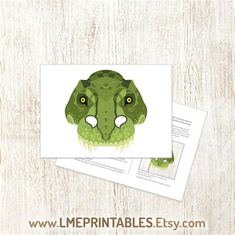 T-rex Mask Printable Dinosaur Costume Prehistoric Animal - Etsy