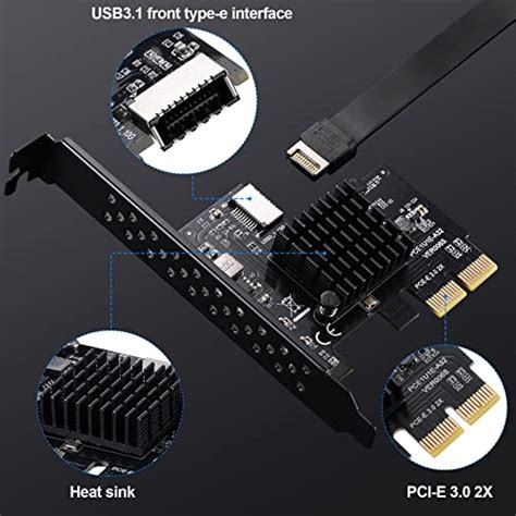 BEYIMEI PCI E 2X To USB3 1 A Key Gen2 Front Type C Expansion Card