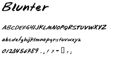 Blunter Font Script Handwritten Pickafont