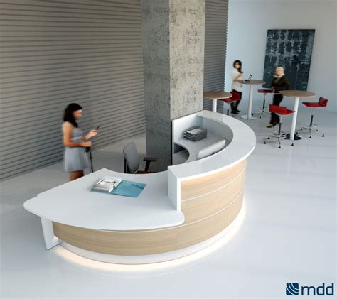 Valde Countertop Round Reception Desk Canadian Oak Reception Areas