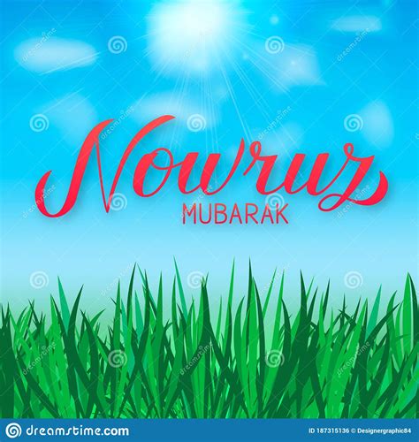 Nowruz Mubarak Hand Lettering Iranian Or Persian New Year Sign Spring