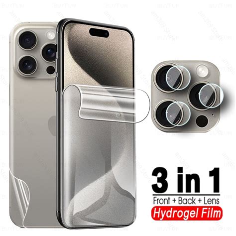 For Iphone In Front Matte Back Clear Hydrogel Film Iphone Pro