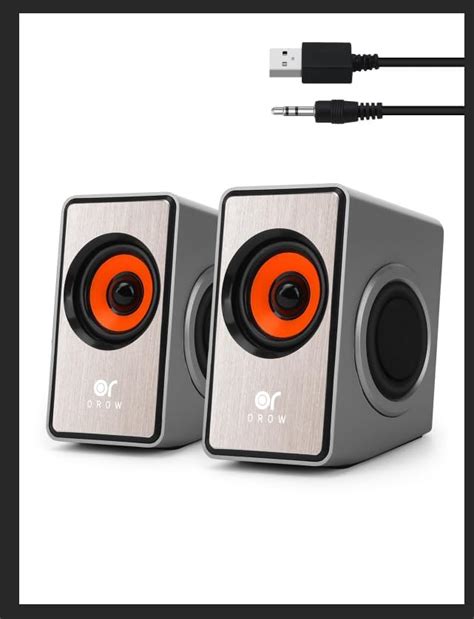 Orow Computer Speakers Laptop Speakers Usb Powered Desktop Speakers For Pc With Volume Control