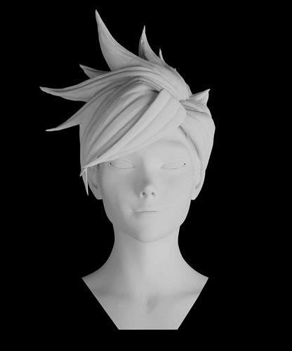 Overwatch Tracer Lifesize Head Sculpt D Print Files Statue D Model D