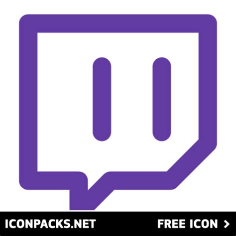 Free Twitch Logo Transparent Purple Thick Outline SVG, PNG Icon, Symbol. Download Image.